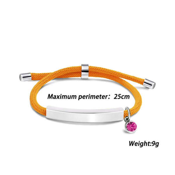 Custom Stainless Steel Adjustable Handmade Woven Braided String Bracelets Rhinestone Blank Bracelets for Men Women