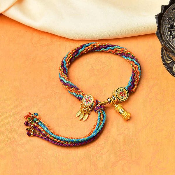 Adjustable Rope Corn Knot Macrame Bracelet Lucky String Braided Buddhist Tibetan Bracelet