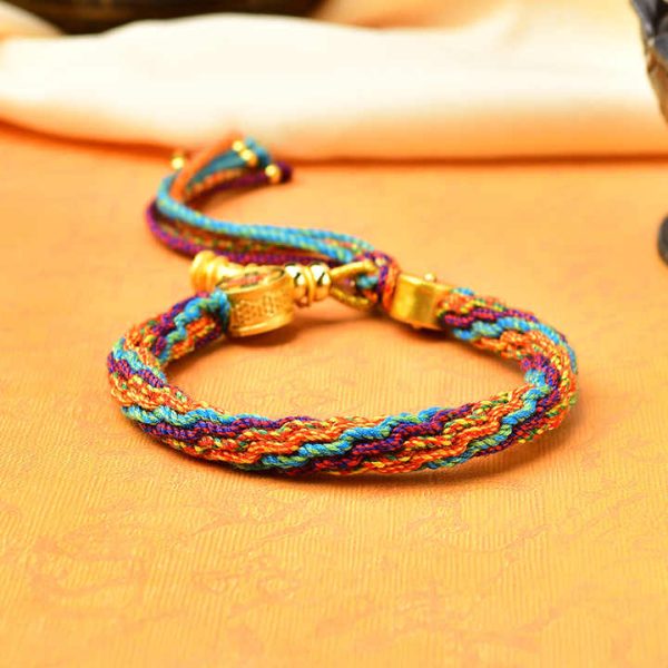 Adjustable Rope Corn Knot Macrame Bracelet Lucky String Braided Buddhist Tibetan Bracelet