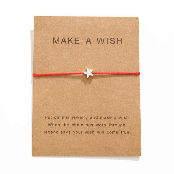 Women Kids Adjustable Red String Bracelet with Lucky Star Make a Wish Heart Charm Fashionable Friendship Jewelry with Gift Card