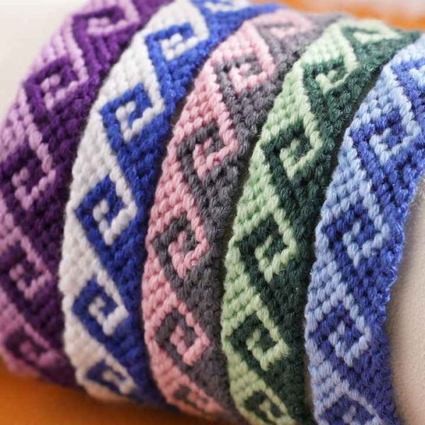 Fashion Handmade String Rope Cord Woven Macrame Greek Wave Bracelet Pattern Friendship Jewelry