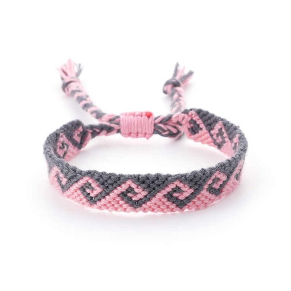 Fashion Handmade String Rope Cord Woven Macrame Greek Wave Bracelet Pattern Friendship Jewelry