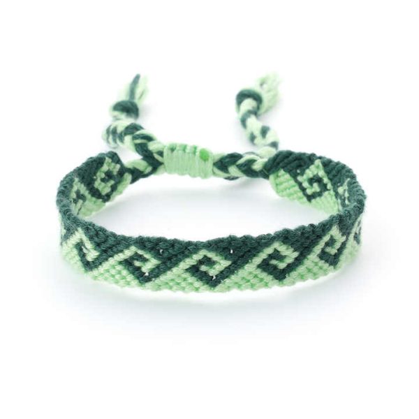 Fashion Handmade String Rope Cord Woven Macrame Greek Wave Bracelet Pattern Friendship Jewelry