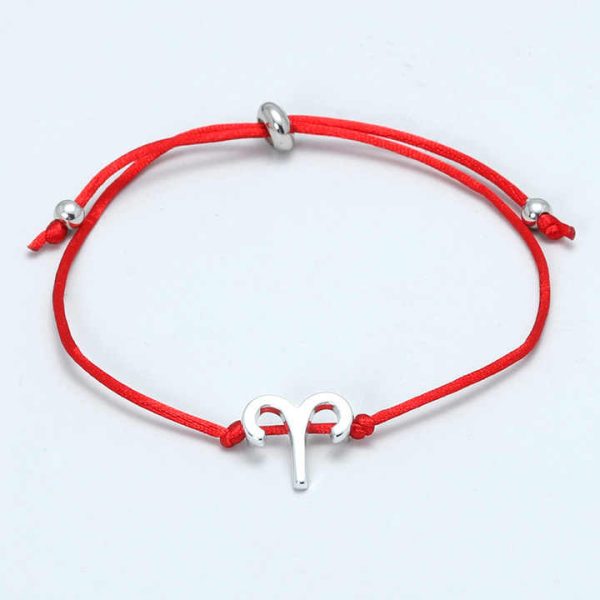 Wholesale Customized Adjustable Lucky Red Rope 12 Zodiac Bracelet Zodiac Card Bracelet