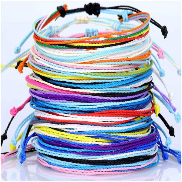 Handmade Fashion Wax String Bracelets Friendship Bracelets for Women Braided Rope Cord String Bracelet Beach Jewelry Pulseras