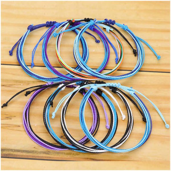 Handmade Fashion Wax String Bracelets Friendship Bracelets for Women Braided Rope Cord String Bracelet Beach Jewelry Pulseras