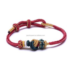 Adjustable Handmade Woven Bracelet with Chinese Elements Original Fashion String Bangles Stylish Trendy Gift Idea