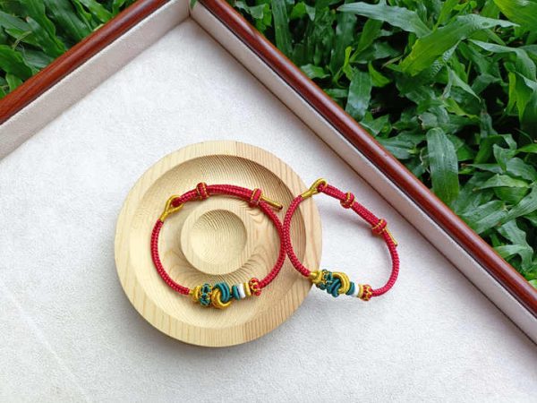 Adjustable Handmade Woven Bracelet with Chinese Elements Original Fashion String Bangles Stylish Trendy Gift Idea