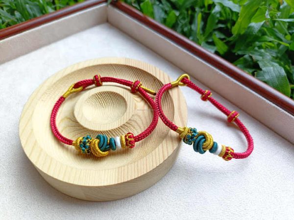 Adjustable Handmade Woven Bracelet with Chinese Elements Original Fashion String Bangles Stylish Trendy Gift Idea