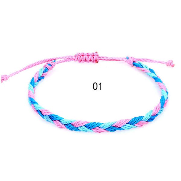 Weave Friendship Promotional Cheap Waterproof Adjustable Women Multi-Color Boho Handmade Jewelry Hand-woven Wax String Bracelets