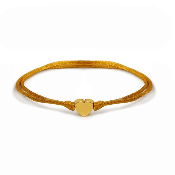 Wholesale Woven Red Rope String Thread Bracelet Stainless Steel Heart Lucky Bracelet Woven Friendship Red String Thread