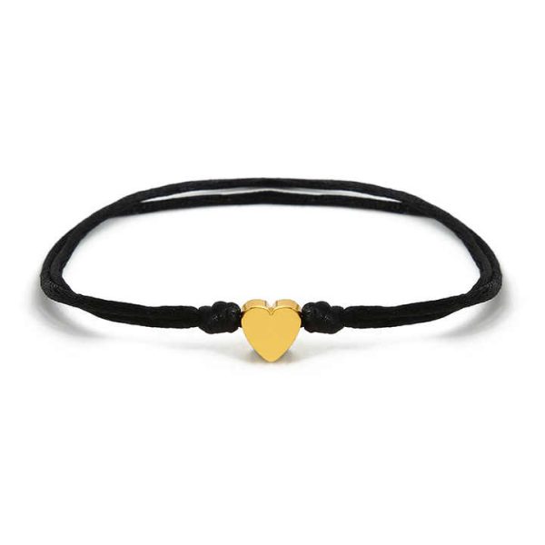 Wholesale Woven Red Rope String Thread Bracelet Stainless Steel Heart Lucky Bracelet Woven Friendship Red String Thread