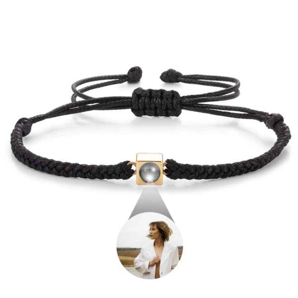 Personalized Photo Bracelet Handmade Woven Rope Custom Picture Bracelet for Girls Gift