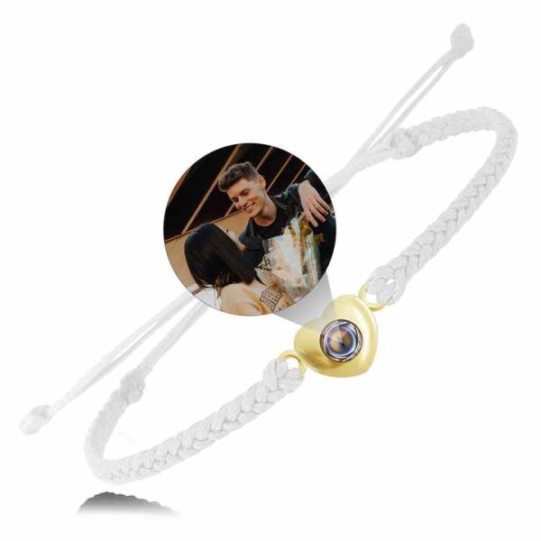 Personalized Photo Bracelet Handmade Woven Rope Custom Picture Bracelet for Girls Gift