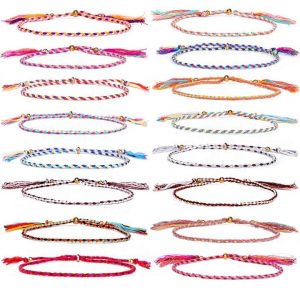 Braided Adjustable Cotton Cord Bracelet for Women - Trendy Multi-Color Eco-Friendly Everyday Jewelry