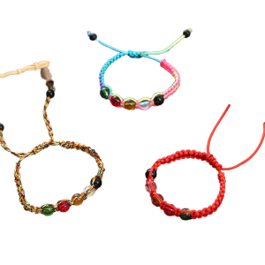 Ethnic Style Hand-Woven Rainbow Braided Rope Bracelets Five Colored Glass Beads Fair Trade Wholesale Fashion String Bracelets