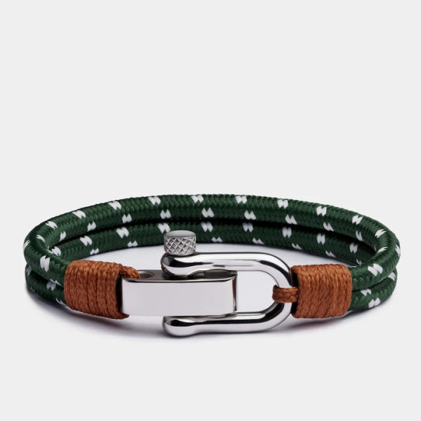 Most Popular Shackle Design Stainless Steel Sailing Jewelry Braid Milan Nylon Rope Bracelet for Men Women Nautical Bracelet