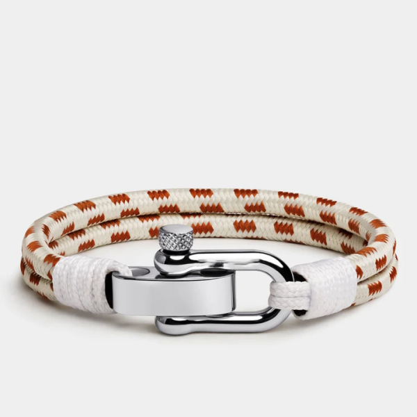 Most Popular Shackle Design Stainless Steel Sailing Jewelry Braid Milan Nylon Rope Bracelet for Men Women Nautical Bracelet