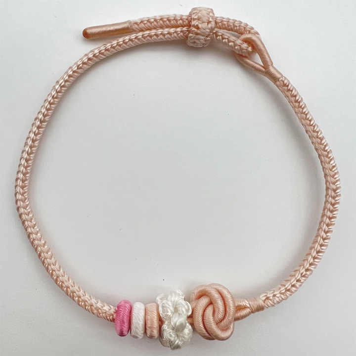 2025 New Fashion Pink Dimple Knot Jewelry Lucky Hand Braided String Bracelets Adjustable Braided Hand Rope Trendy for Gift