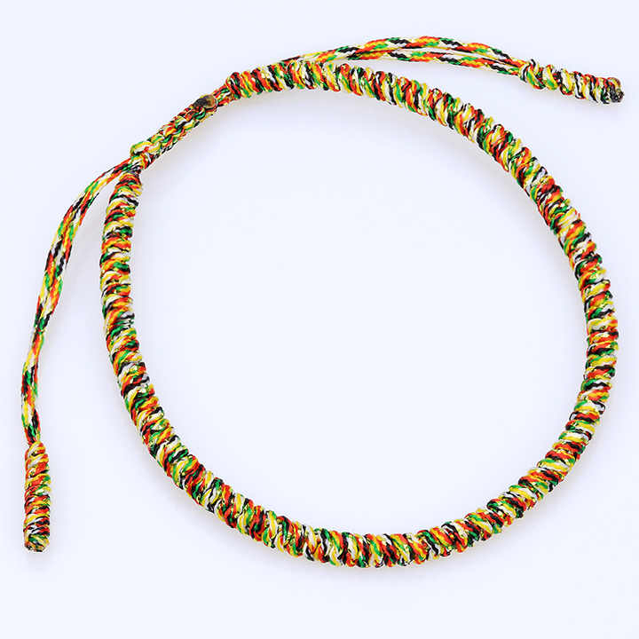 Fashion Multi Color Good Luck Yoga Bracelets Handmade Buddhist Lucky Knot Braided Adjustable Rope Bracelet for Women Men
