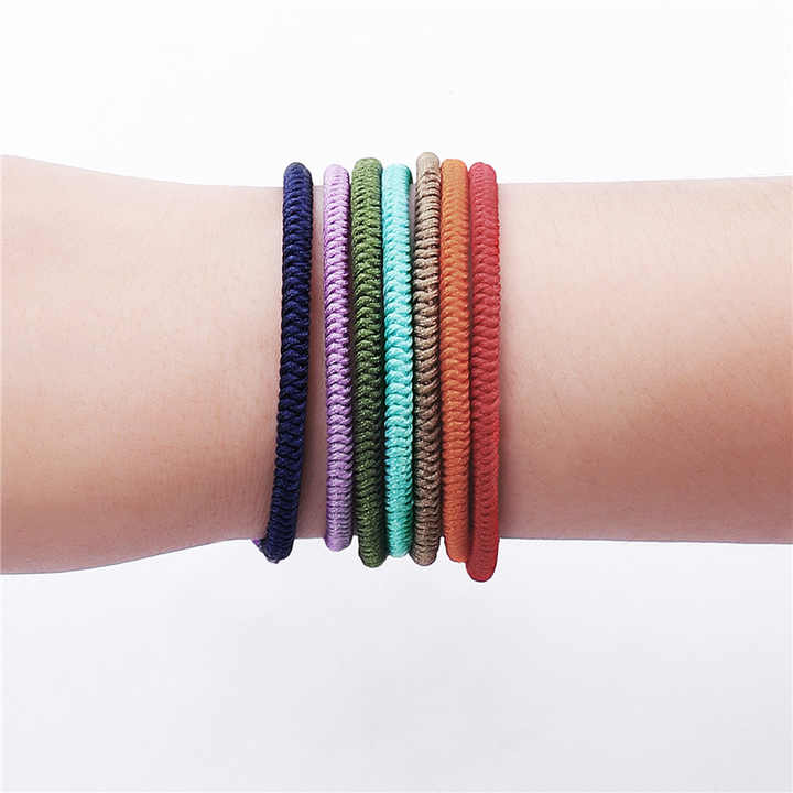 Fashion Multi Color Good Luck Yoga Bracelets Handmade Buddhist Lucky Knot Braided Adjustable Rope Bracelet for Women Men