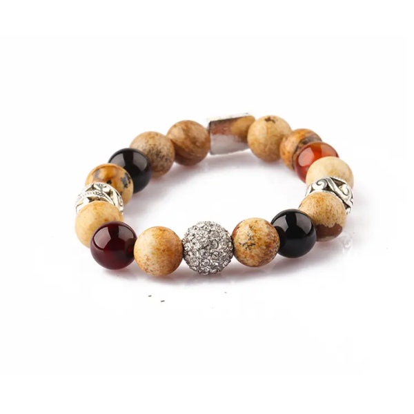 Wholesale 8mm Brown Tiger Eye Stone Beads Elastic String Bracelets for Fashion Jewelry Making
