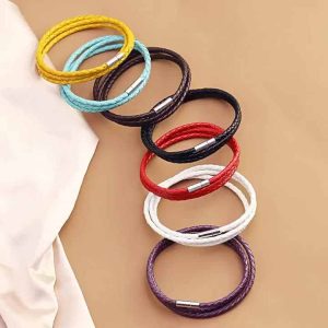 Handmade Leather Multi-Color Multi-Layer Charm Bracelet for Men and Women, Trendy Unisex Jewelry