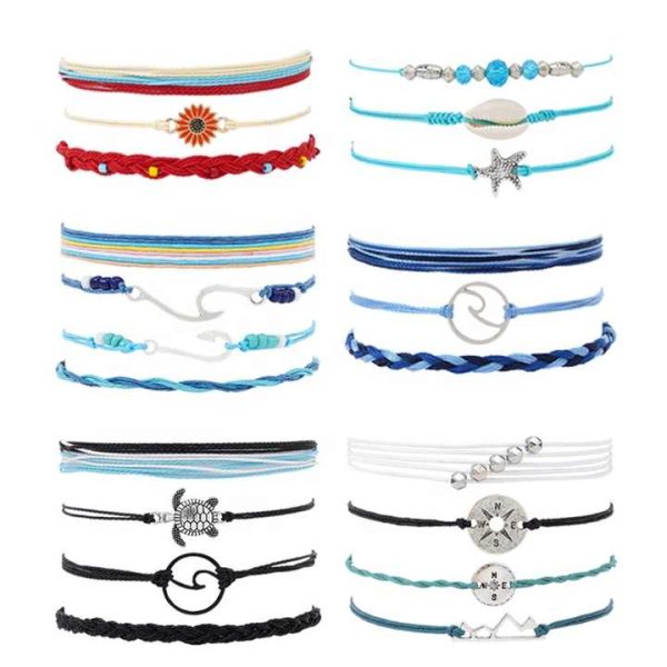 Handmade String rope Woven Bracelet Set for Women Handmade Embroidery Friendship Braided Bracelet