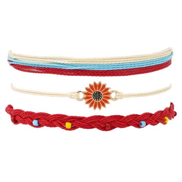 Handmade String rope Woven Bracelet Set for Women Handmade Embroidery Friendship Braided Bracelet