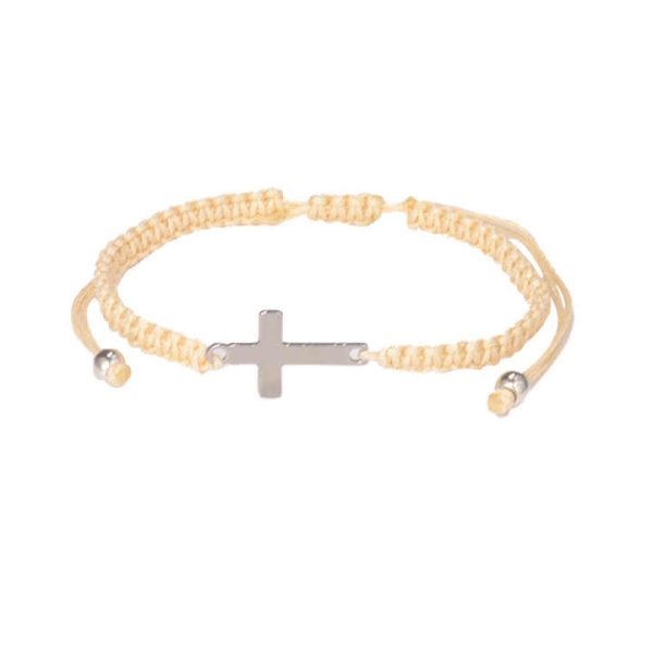 Hot Selling New Hand Woven Stainless Steel Cross Bracelet Versatile Vintage Style Fashionable Lucky Couple Bracelet for Gift
