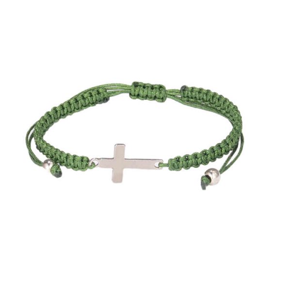 Hot Selling New Hand Woven Stainless Steel Cross Bracelet Versatile Vintage Style Fashionable Lucky Couple Bracelet for Gift