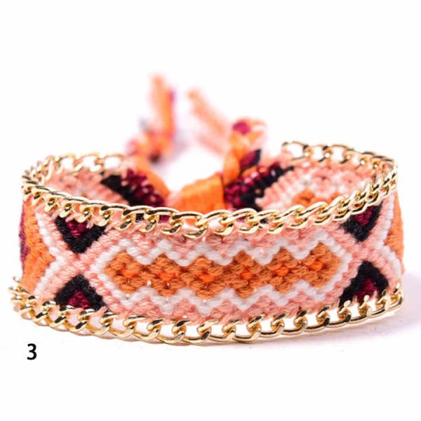 Handmade Adjustable Fashion Cotton Cord Braided Rope Boho Nepal Woven Friendship Bracelet with Nylon String for Wrist and Anklet