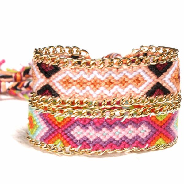 Handmade Adjustable Fashion Cotton Cord Braided Rope Boho Nepal Woven Friendship Bracelet with Nylon String for Wrist and Anklet