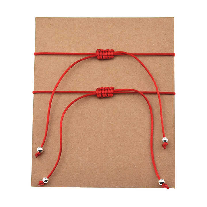 Make a Wish Card Lucky Crescent Moon Charm Red String Bracelets for Women