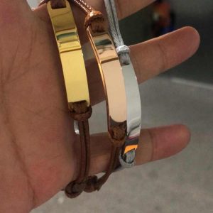 Custom Engraved Adjustable Braided Rope Children's Friendship Bracelet - Stainless Steel Trendy Jewelry with Inspirational Phrases