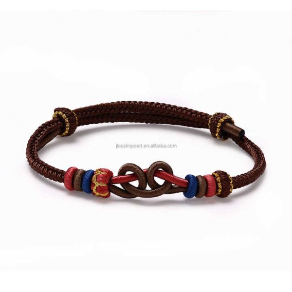 Handmade Eight-Strand Woven Rope Bracelets for Women 3mm/2mm Chinese Elements New Trendy Fashion Tassel Pearl String Jewelry