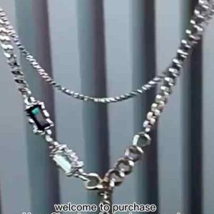 Double-Layer Stacked Necklace Stainless Steel Sweater Chain for Women Light Luxury All-Season Jewelry