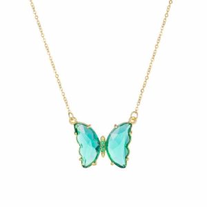 Custom Crystal butterfly Necklace Jewelry Chain Necklace Jewelry butterfly Necklace Sterling Silver