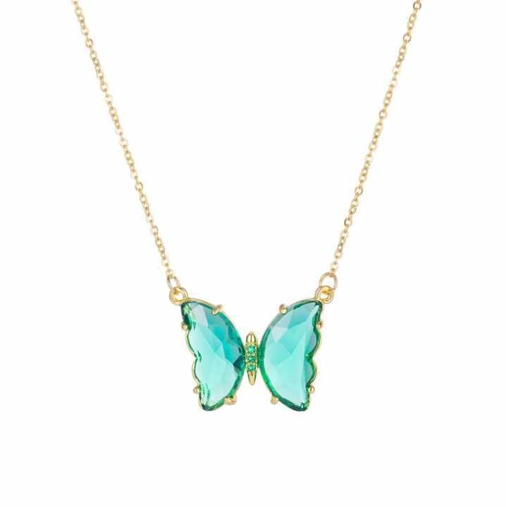 Custom Crystal butterfly Necklace Jewelry Chain Necklace Jewelry butterfly Necklace Sterling Silver