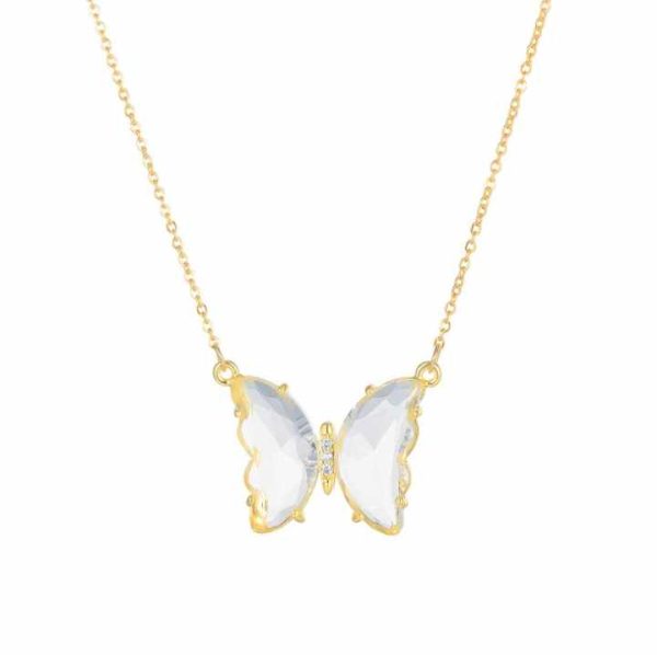 Custom Crystal butterfly Necklace Jewelry Chain Necklace Jewelry butterfly Necklace Sterling Silver