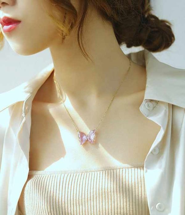Custom Crystal butterfly Necklace Jewelry Chain Necklace Jewelry butterfly Necklace Sterling Silver