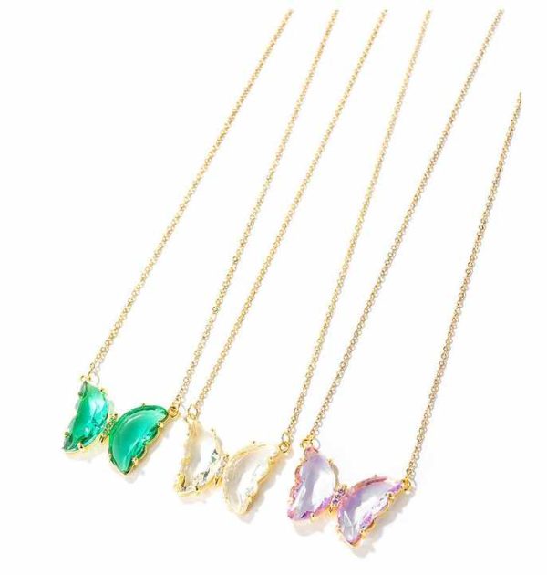 Custom Crystal butterfly Necklace Jewelry Chain Necklace Jewelry butterfly Necklace Sterling Silver