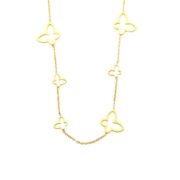 Stainless Steel 18k Gold Plated Butterfly Shape Gifts Trendy Charm Ins Bew Design Fashion Jewelry Necklaces