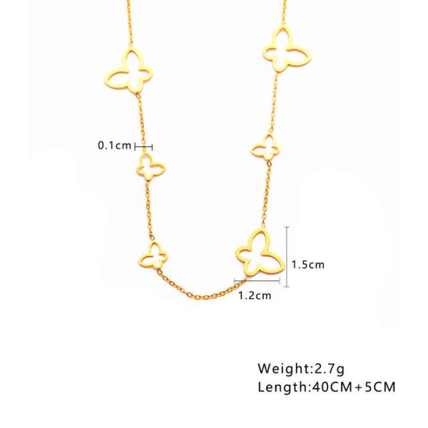 Stainless Steel 18k Gold Plated Butterfly Shape Gifts Trendy Charm Ins Bew Design Fashion Jewelry Necklaces