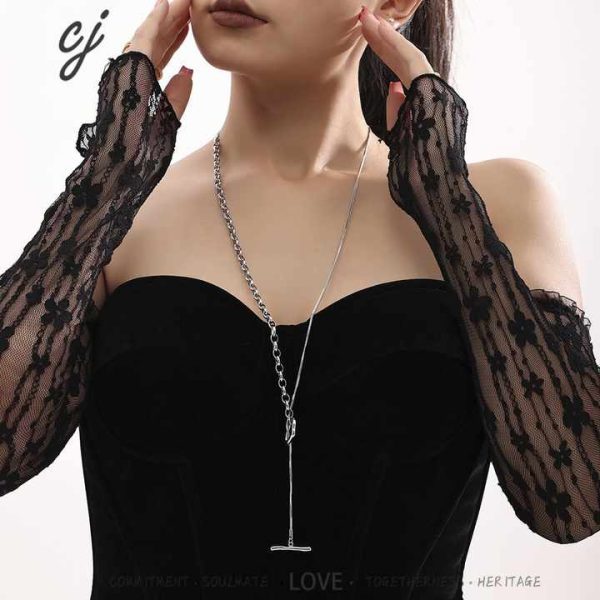 Fashion Sweater Chain Snake Chain 18k Gold Plated Tarnish Free Stainless Steel Long Necklace Jewelry for Women