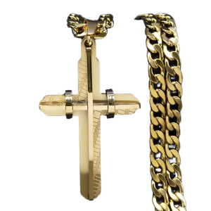 2025 New DE Fashion Jewelry Religious Jesus Cross Necklace Stainless Steel Cross Pendants for Men Sweater Necklace