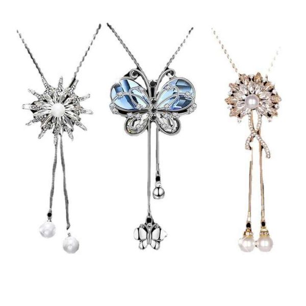 Niche Design Sense Autumn and Winter Crystal Sweater Chain Long All-matching Necklace Ladies Temperament Coat Accessories