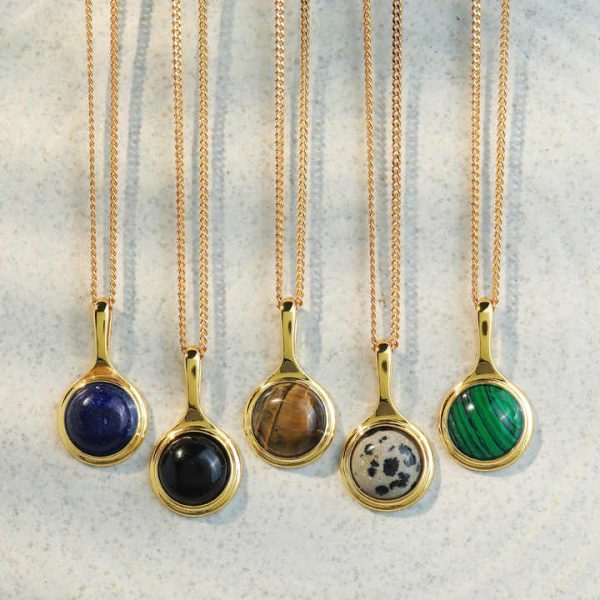 Fashion Vintage tiger Eye Stone Pendant Sweater Chain Women's Necklace