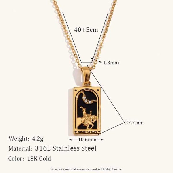 Hot Sale New Tarot Necklace Stainless Steel Plated 18K Gold Versatile Fashion Light Luxury Sweater Chain Jewelry