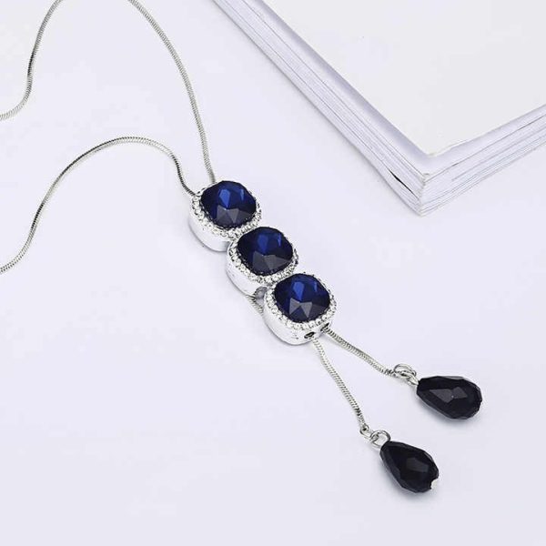 LK10136 Fashion Long Chain Necklace Crystal Necklace With Tassel Women Sweater Chain Necklace
